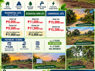 PRE-SELLING Residential Lots in Silang Cavite Near Tagaytay | From ₱9,000/sqm | 0% Interest | Near CALAX Aguinaldo Exit