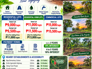 Residential Lot in Silang Cavite Near Tagaytay and Near CALAX Aguinaldo Exit, Flexible Payment up to 5 years to pay