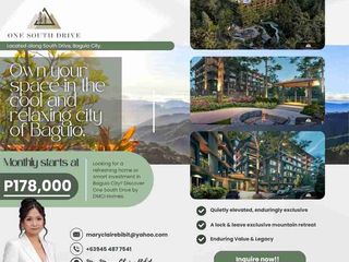 One South Drive Preselling 2 Bedroom Condo For Sale in Baguio near SM & Camp John Hay