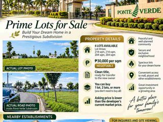 Prime Residential Lots for Sale in Ponte Verde Subdivision, Davao City | Near Airport & Sta. Lucia Mall