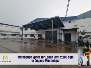 Warehouse Space for Lease Rent 2,200 sqm in Cupang Muntinlupa