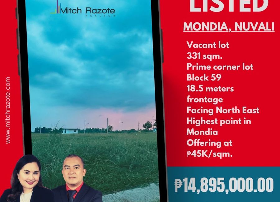 Prime Elevated Corner Lot For Sale at Mondia, Nuvali by Alveo Land