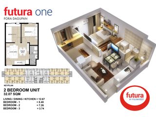 Studio and 2 Bedroom Condo  at Futura One Fora Dagupan